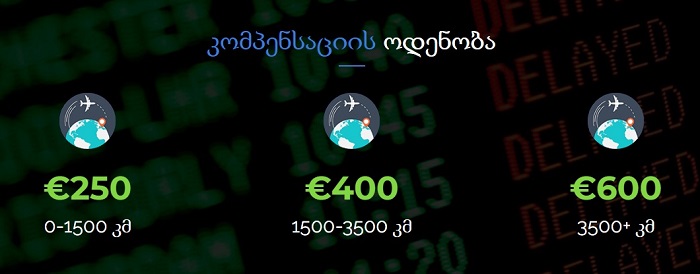 ფრენის კომპენსაციის ოდენობა